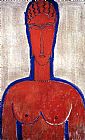 Amedeo Modigliani Big Red Bust painting